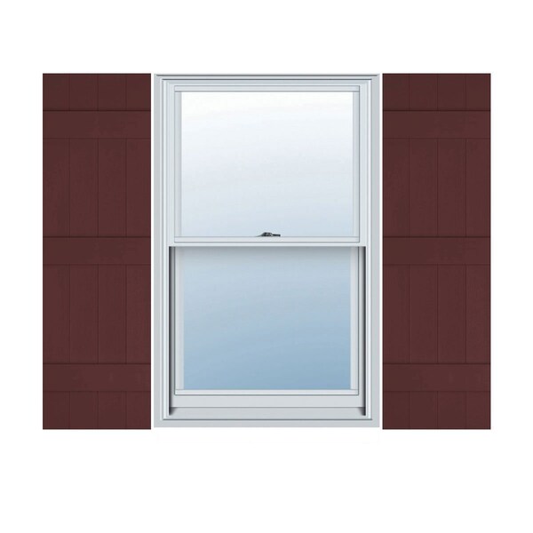 Ekena Millwork 14 in. W x 63 in. H Builders Edge, 3 Batten, Board-n-Batten Shutters, 167 - Bordeaux, PR 080140063167 - main